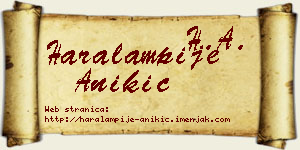 Haralampije Anikić vizit kartica